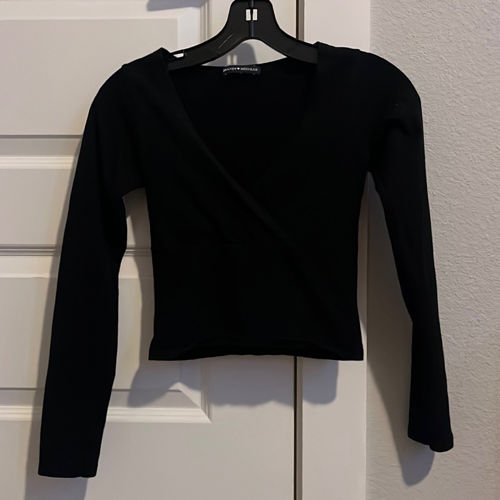 brandy melville black cross long sleeve